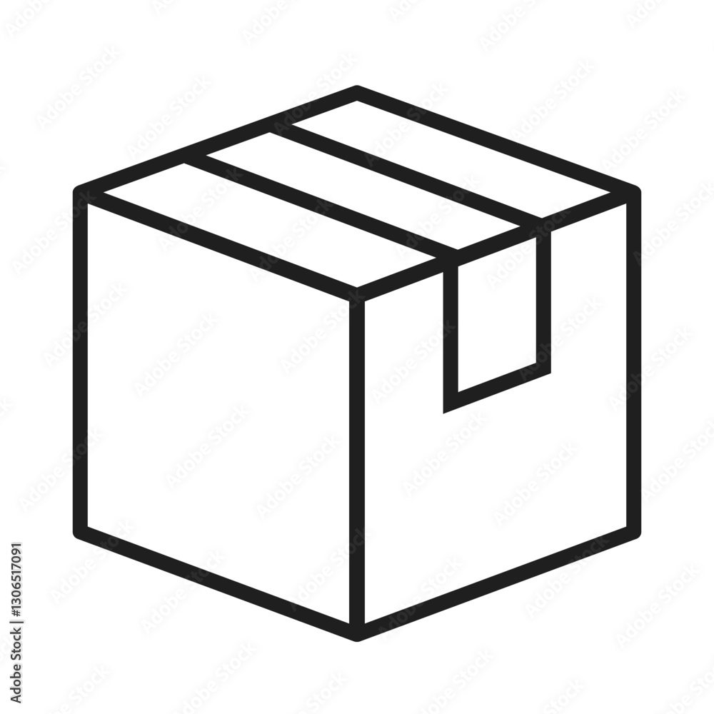Parcel box vector line icon