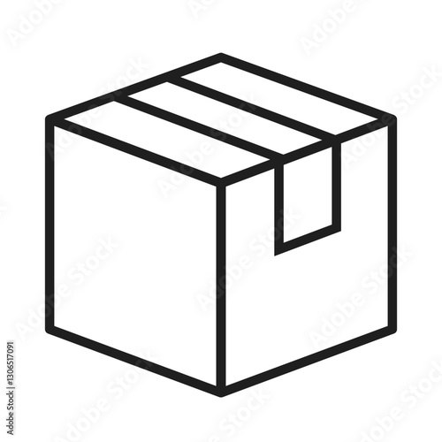 Obraz na płótnie Parcel box vector line icon w salonie