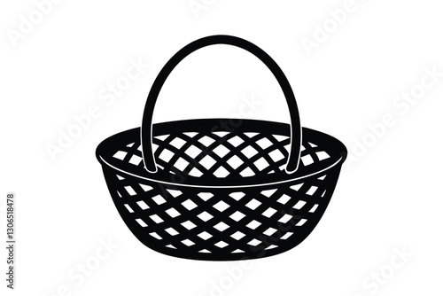 Silhouette design of a wicker basket vector art illustration1.eps