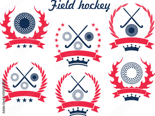 Field hockey logo. Isolated Field hockey on white background