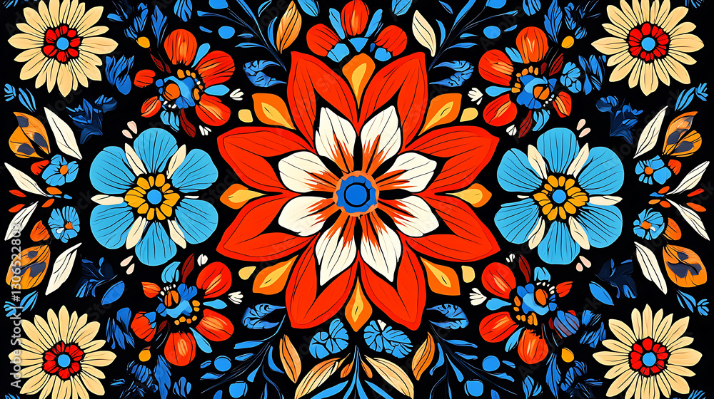 floral pattern simple yet bold symmetrical flowers in a cozy color palette high quality floral pattern simple yet bold symmetrical flowers in a cozy color palette high quality
