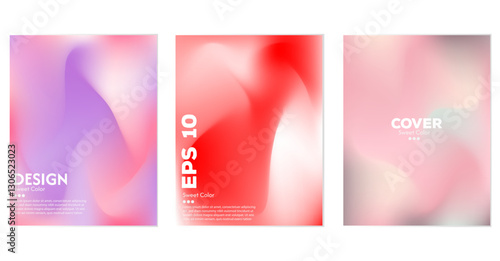 Pastel color abstract liquid wave backgrounds collection. Effect of combining dark and light colors. Modern design template for web cover, advertising banner, poster, brochure, flyer. EPS vector