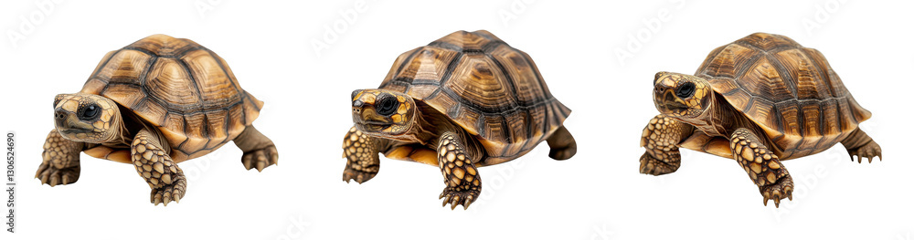 Three detailed tortoises showcasing unique patterns Three detailed tortoises showcasing unique patterns