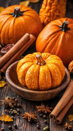Autumn spices for baking a closeup of pumpkin spice essentials