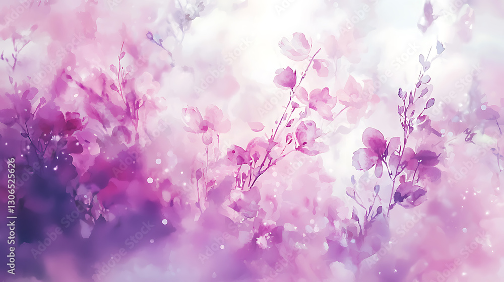 Fototapeta premium floral pattern dreamy pink and purple blossoms with a blurred artistic effect high quality 