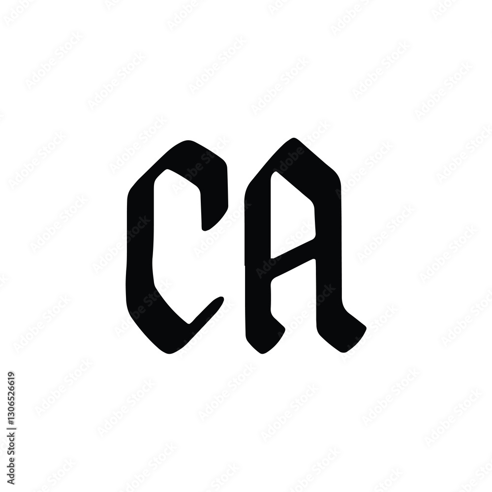 Fototapeta premium CA monogram logo design letter text name symbol monochrome logotype alphabet character simple logo