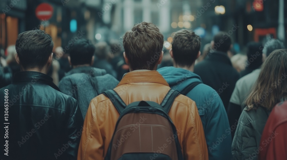 Crowd of people walking on a street Crowd of people walking on a street