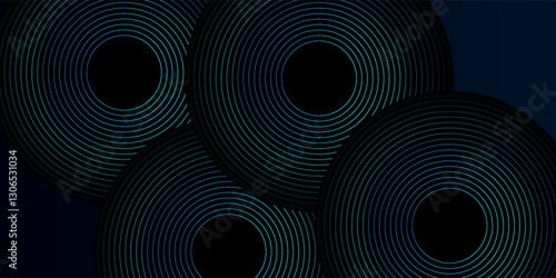 Blue abstract background with glowing circles. Swirl circular lines pattern. Geometric spiral. Twirl element. Modern graphic design. vector