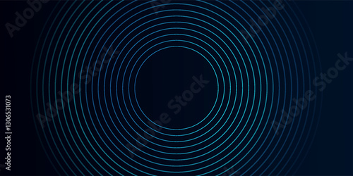 Blue abstract background with glowing circles. Swirl circular lines pattern. Geometric spiral. Twirl element. Modern graphic design