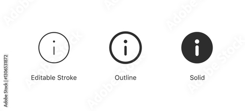 Information icon. Info icons set | FAQ, help, support, icon in editable stroke, outline, solid style