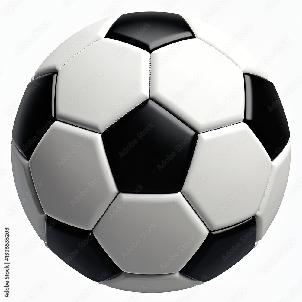 Soccer ball isolated on white background. Classic black and white football leather sphere equipment for sport competition game. Full depth of field, studio shot. Round single object, close-up. Soccer ball isolated on white background. Classic black and white football leather sphere equipment for sport competition game. Full depth of field, studio shot. Round single object, close-up.