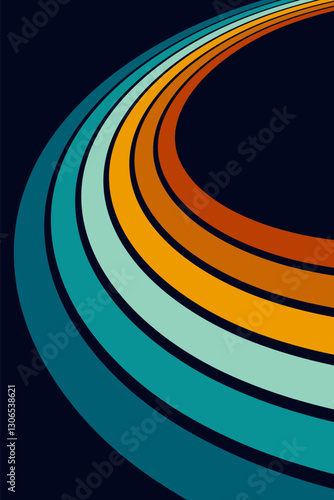 Vintage striped backgrounds, posters, banner samples retro colors 1970s 1900s 70s 80s 90s. Retro vintage style 70s striped background poster lines. Shapes vector design graphic 1980s.