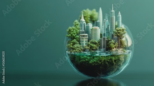 city on a small planet, 3d illustration
