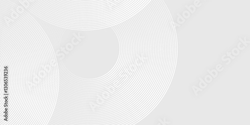 Modern white glowing geometric lines on gray background. Modern shiny blue circle lines pattern design modern simple abstract