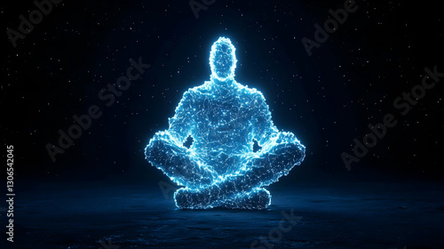 Ethereal Meditation in Cosmic Light and Energy Particles
