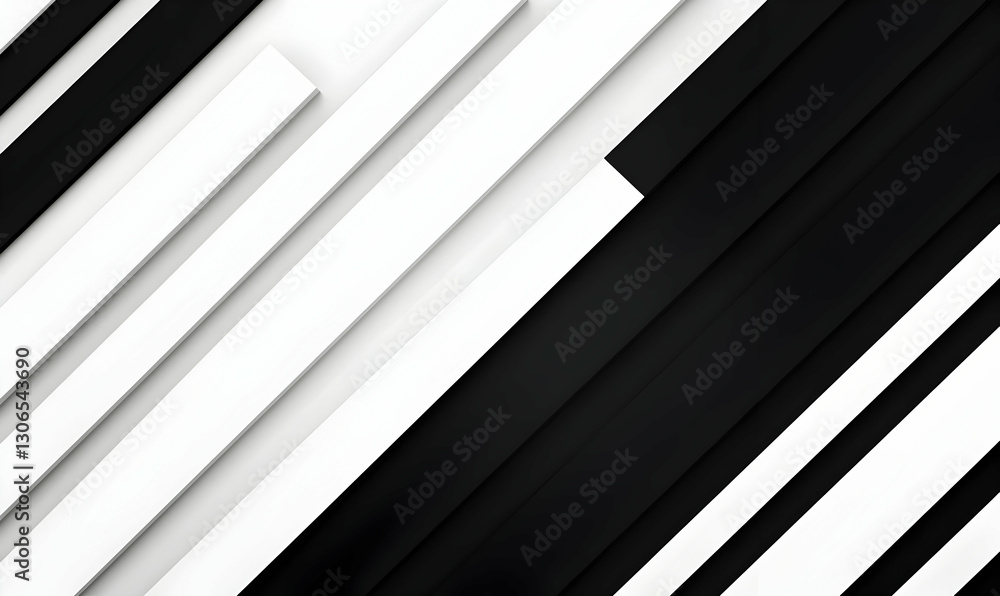 Obraz premium Abstract Pattern of Black and White Lines in Dynamic Arrangement