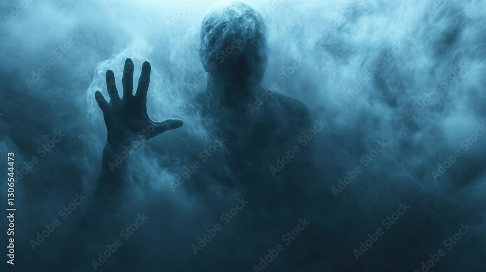 A shadow fading into the mist Representing loss and the disappearance of someone important. A shadow fading into the mist Representing loss and the disappearance of someone important.