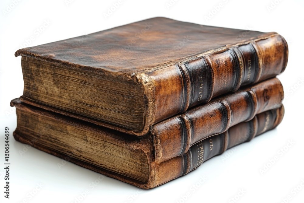 Obraz premium Three vintage books placed one on top of the other