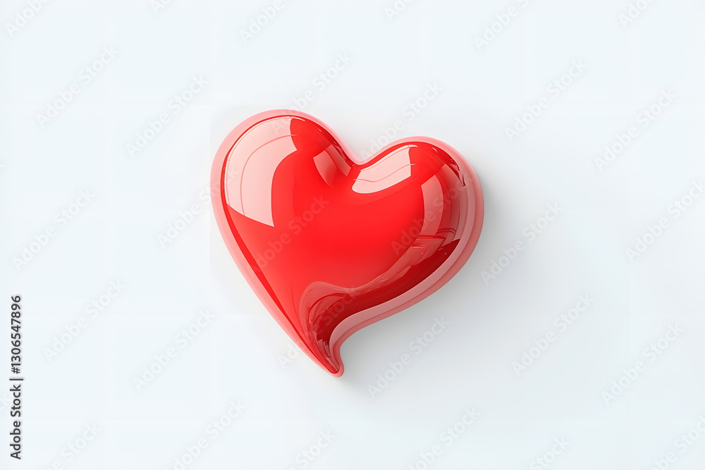 3d red glossy heart isolated on white background 3d red glossy heart isolated on white background