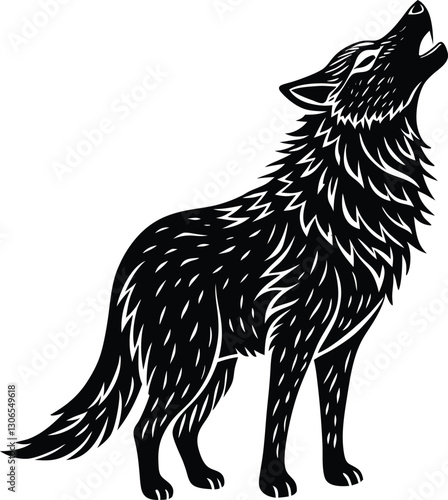 wolf vinyl ready vector illustration