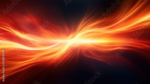 Wallpaper Mural Vibrant energy waves in shades of red and orange create dynamic visual effect, evoking sense of movement and intensity in dark background Torontodigital.ca