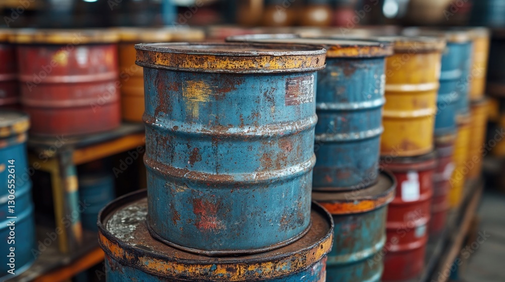 A pile of wooden barrels stacked high in a neat arrangement A pile of wooden barrels stacked high in a neat arrangement