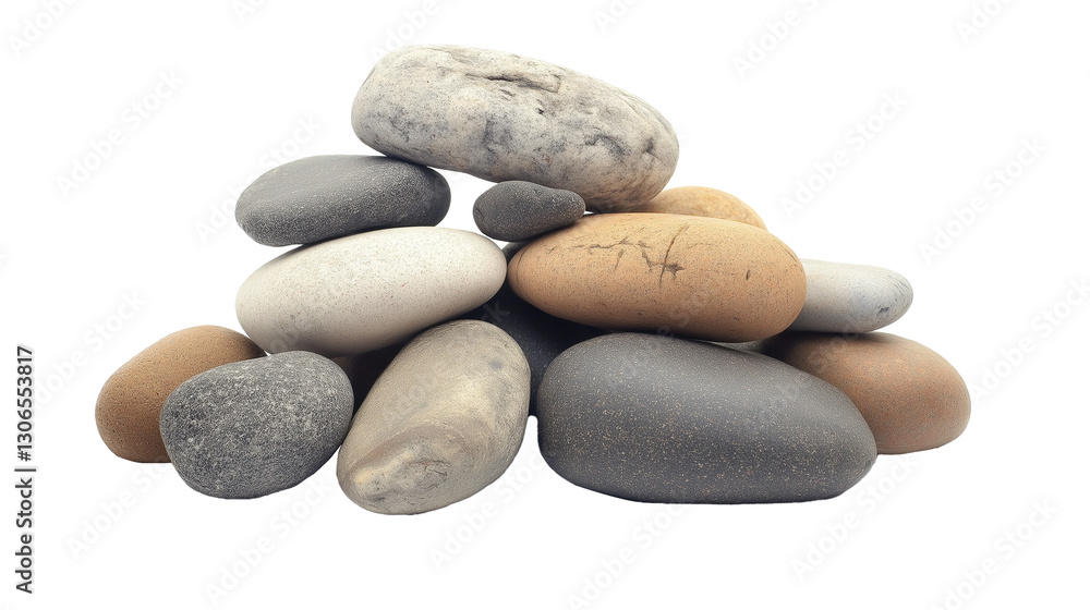 pile of stones isolated on a white background pile of stones isolated on a white background
