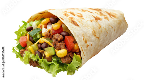 Burrito isolated on a white background