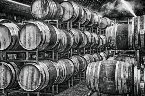 Cantina con botti di vino.