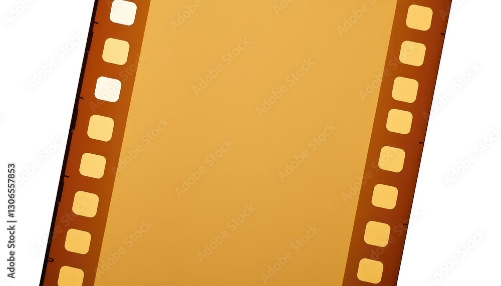 Obraz premium close up of film strip with yellow toned background providing nostalgic vintage feel