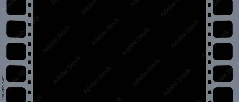 Film reel backdrop in black gray and with dark rectangles and circular perforations used in filmmaking Film reel backdrop in black gray and with dark rectangles and circular perforations used in filmmaking