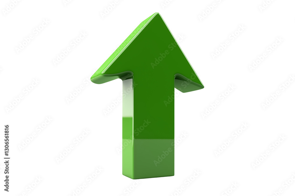 3D arrow up icon, green color, isolated on Transparent PNG format Background. 3D arrow up icon, green color, isolated on Transparent PNG format Background.