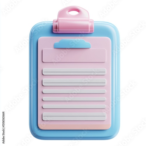 Management and organization in 3D Clipboard Icon.