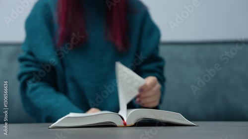 Young woman reading the Bible, symbolizing faith, devotion, and spiritual connection.