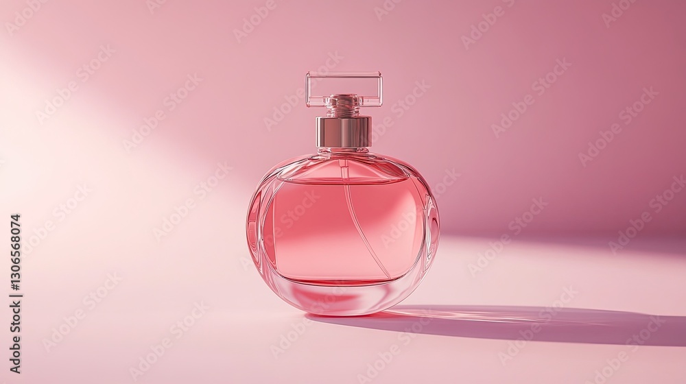 Blank pink perfume bottle mockup design. Blank pink perfume bottle mockup design.