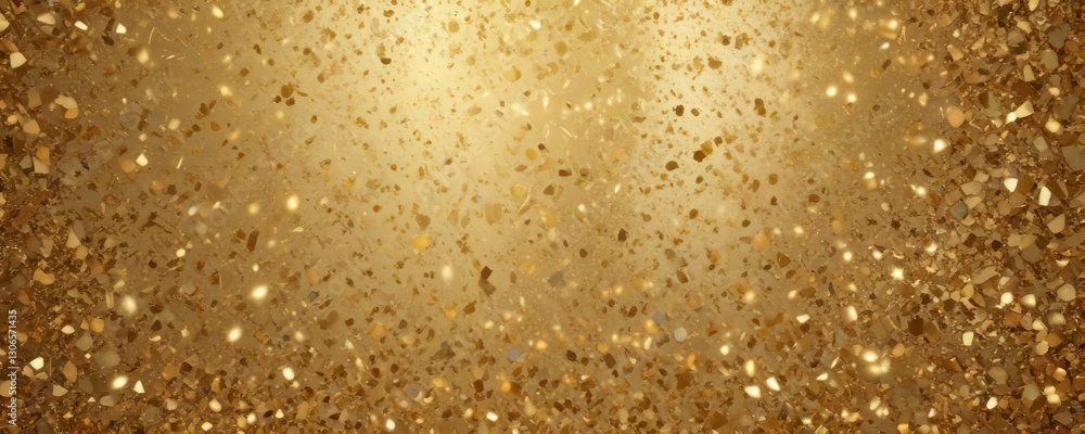 Gold glitter background with a busy pattern of small shapes and lines in various shades of gold, Lines, Busy Pattern