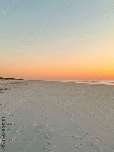 Wallpaper Mural Beautiful sunset at an empty beach with a long stretch of sand and peaceful horizon Generative AI Torontodigital.ca