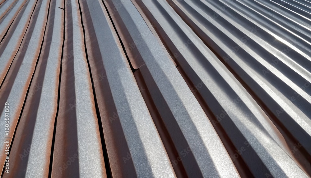 Metallic Ridge: A close-up shot captures the strong pattern and texture of an industrial metallic ridge, with rhythmic, parallel lines. Emphasizing the metallic reflection in the light. Metallic Ridge: A close-up shot captures the strong pattern and texture of an industrial metallic ridge, with rhythmic, parallel lines. Emphasizing the metallic reflection in the light.