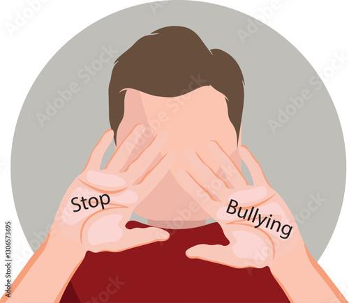 social bully causing depression vector 