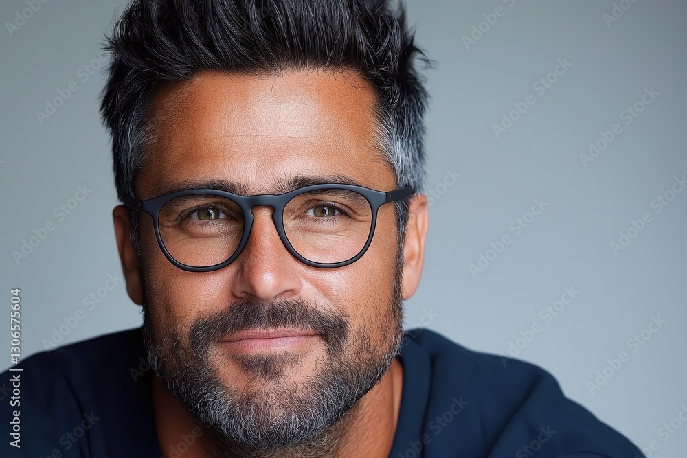 Smiling man in full growth expressing happiness against a clean studio background providing excellent copy space Smiling man in full growth expressing happiness against a clean studio background providing excellent copy space