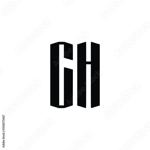 CH monogram logo design letter text name symbol monochrome logotype alphabet character simple logo