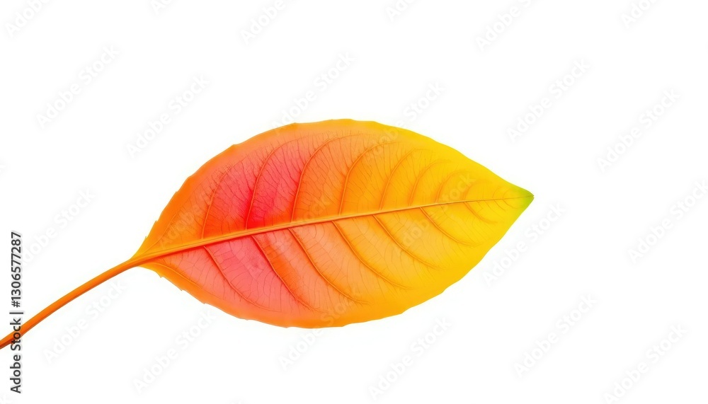 Obraz premium Single leaf, isolated on pure white background, foliage, white background image