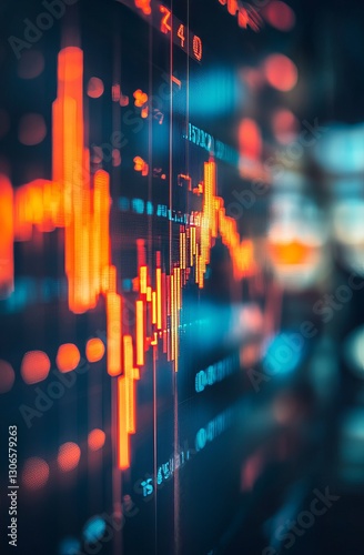Stock market trading graph 