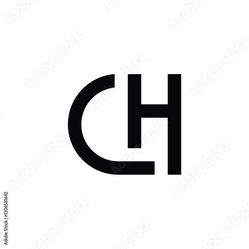 CH monogram logo design letter text name symbol monochrome logotype alphabet character simple logo