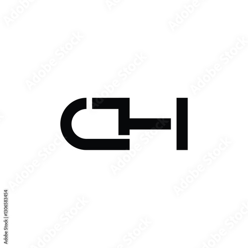 CH monogram logo design letter text name symbol monochrome logotype alphabet character simple logo