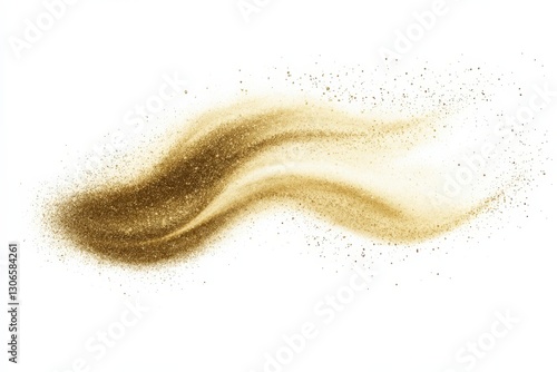 Golden Sand Swirl for White Background.