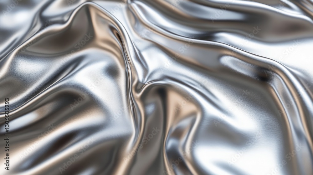 Silver fabric flowing waves, abstract background Silver fabric flowing waves, abstract background