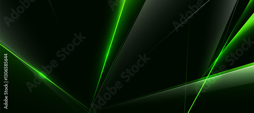 Abstract neon technology background, glowing lines diagonal striped green neon background vector for presentation products or website background EPS 10