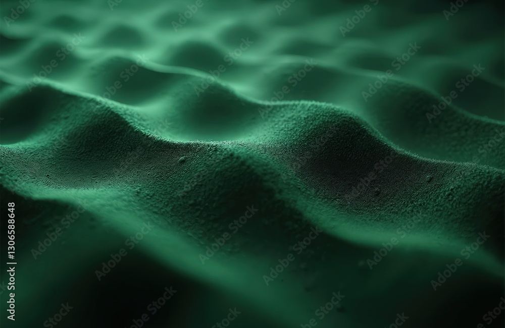 Macro photo of green soundproofing studio foam with soft bumpy waved surface. Sound isolation material background for noise reduction, acoustic treatment pro recording. Close-up of modern technology. Macro photo of green soundproofing studio foam with soft bumpy waved surface. Sound isolation material background for noise reduction, acoustic treatment pro recording. Close-up of modern technology.
