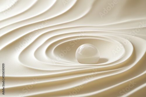 Calm, sphere centered, abstract ripples, serene background